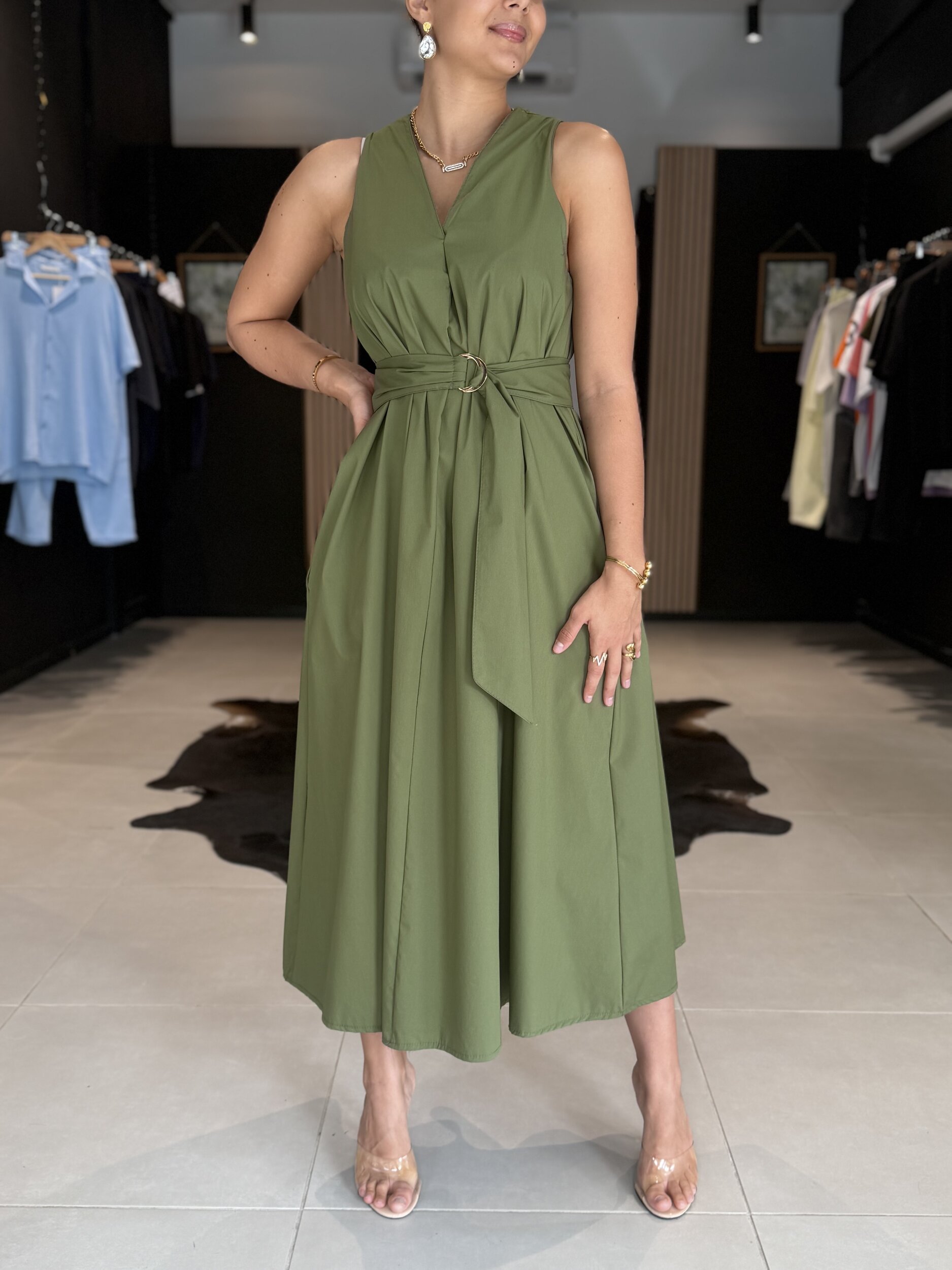 robe carole kaki perle des iles 974 mode femme taille unique