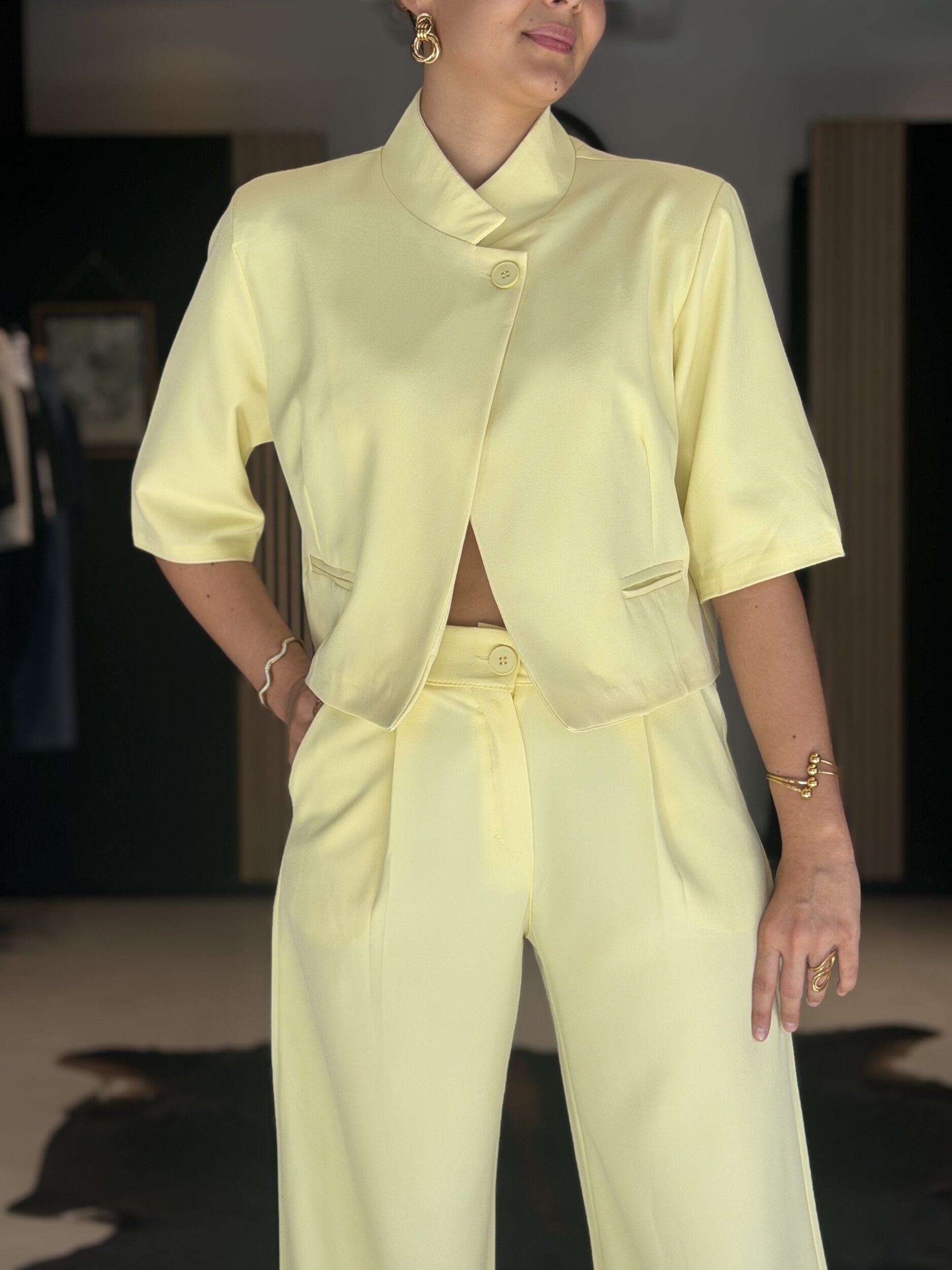 ENSEMBLE E BLAZER jaune PERLE DES ILES