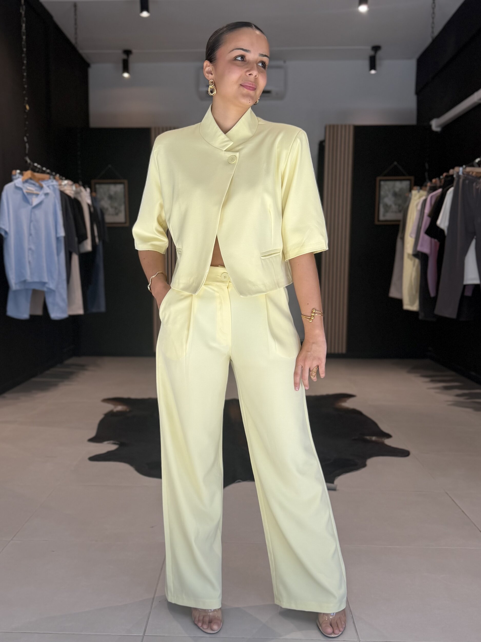 ENSEMBLE E BLAZER jaune PERLE DES ILES