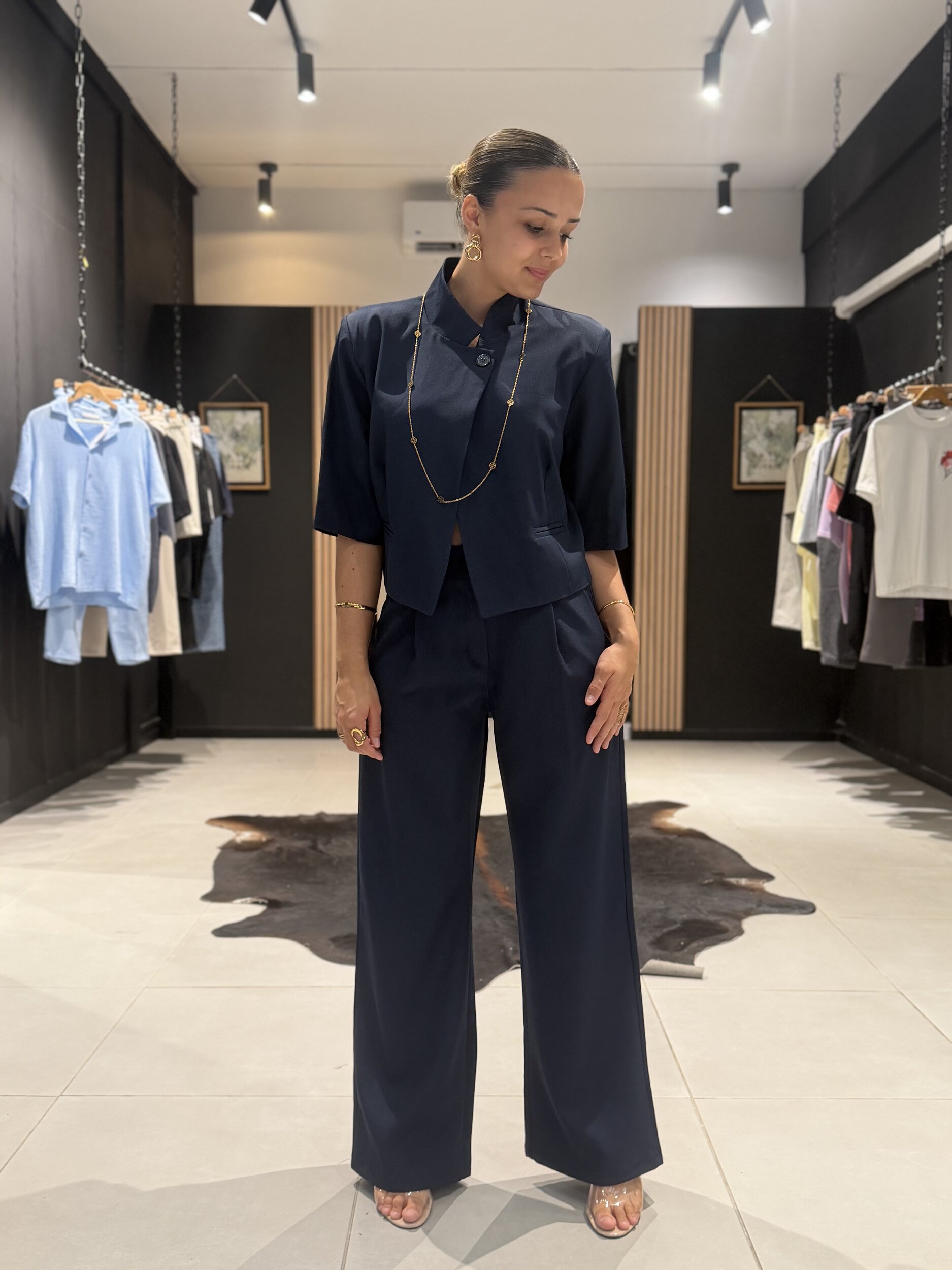 ENSEMBLE E BLAZER BLEU PERLE DES ILES