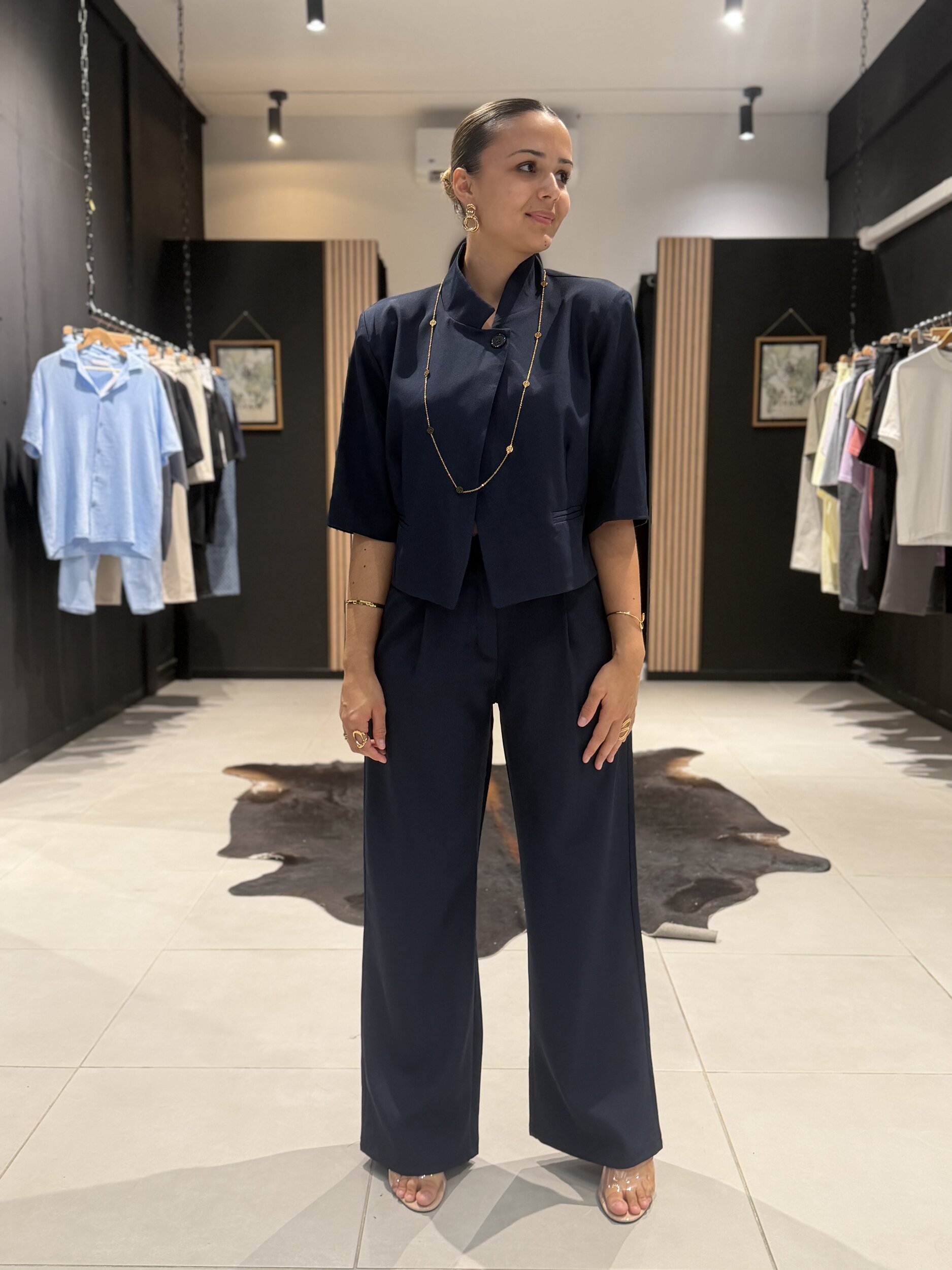 ENSEMBLE E BLAZER BLEU PERLE DES ILES