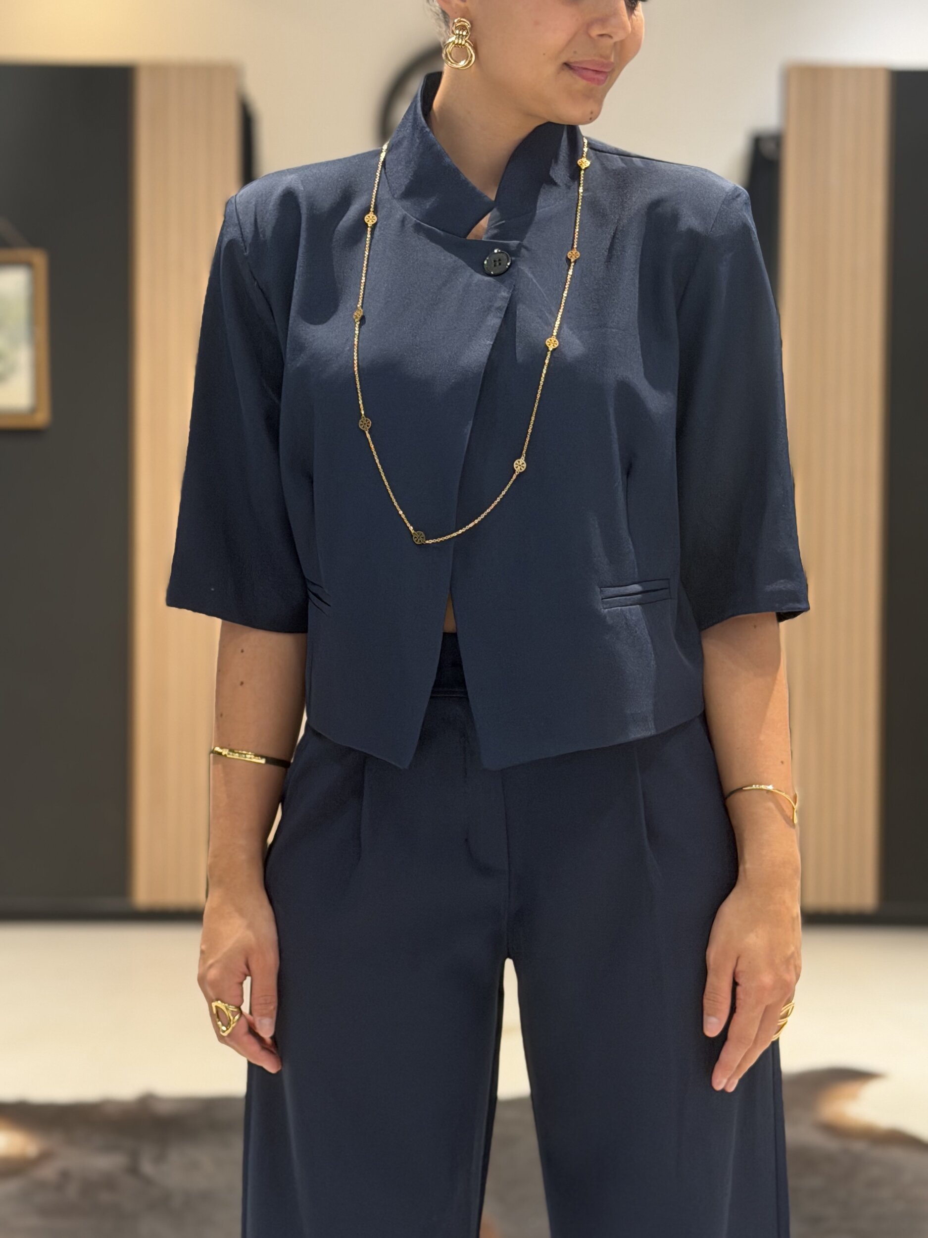 ENSEMBLE E BLAZER BLEU PERLE DES ILES