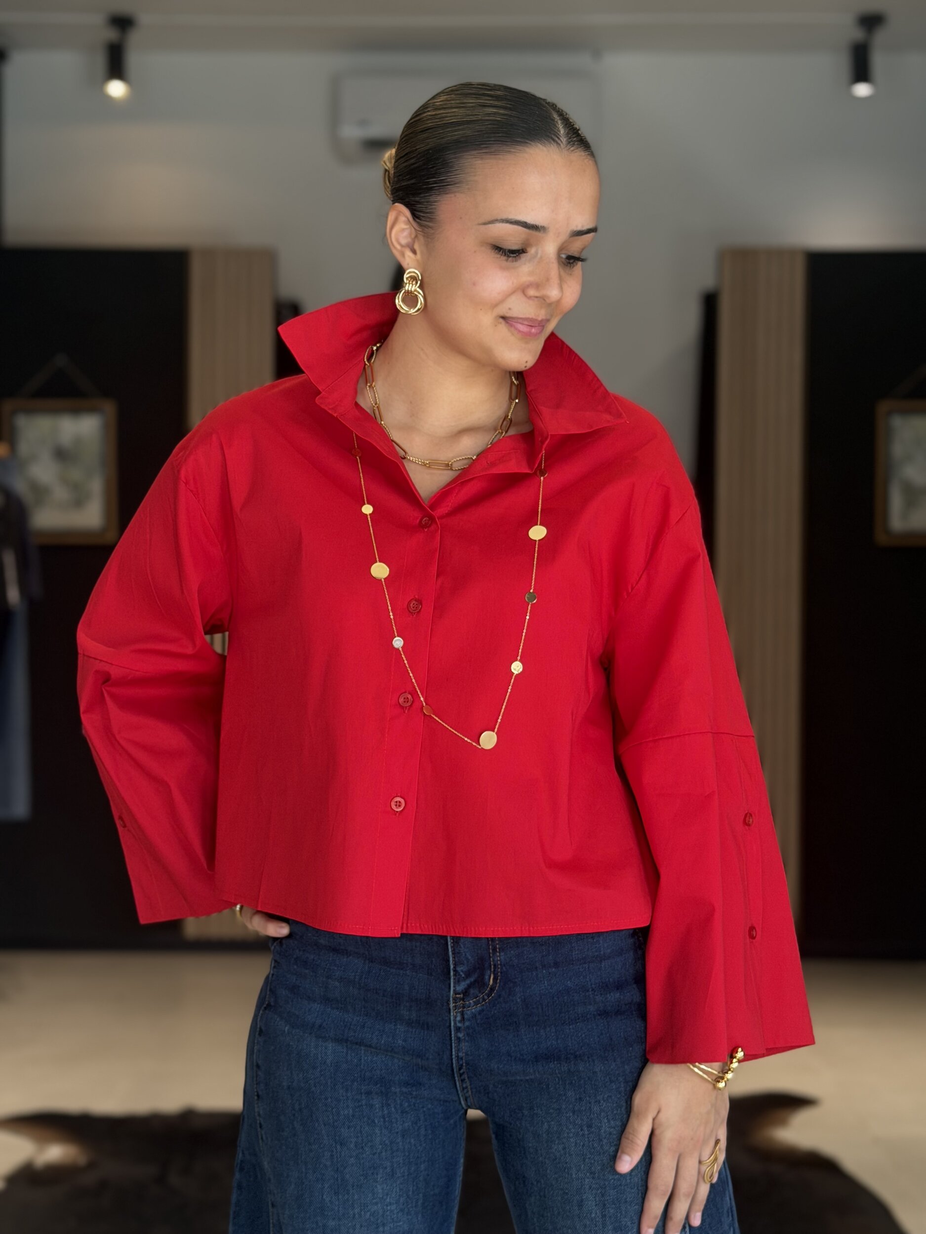 chemise chona rouge perle des iles mode femme 974