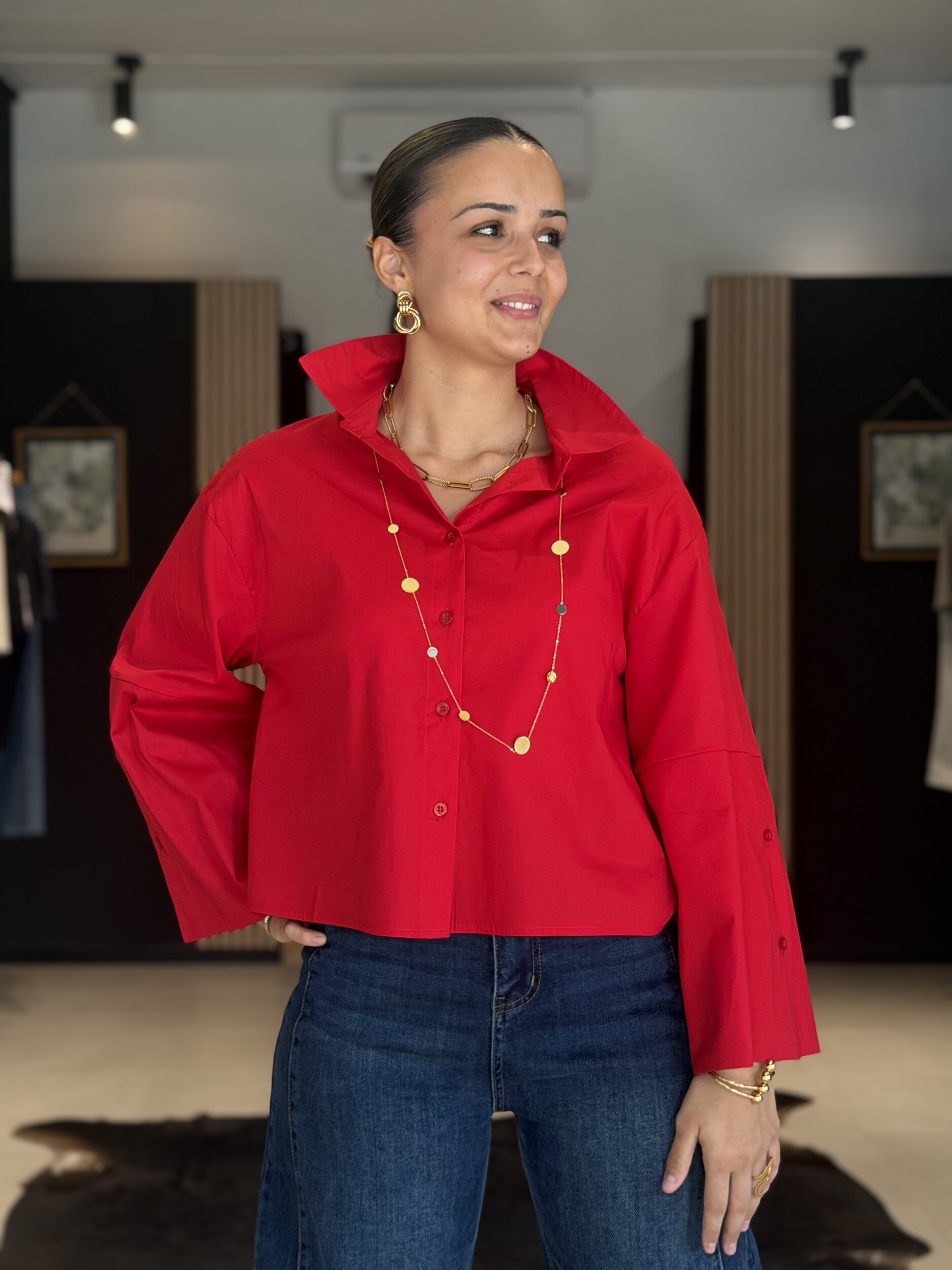 chemise chona rouge perle des iles mode femme 974
