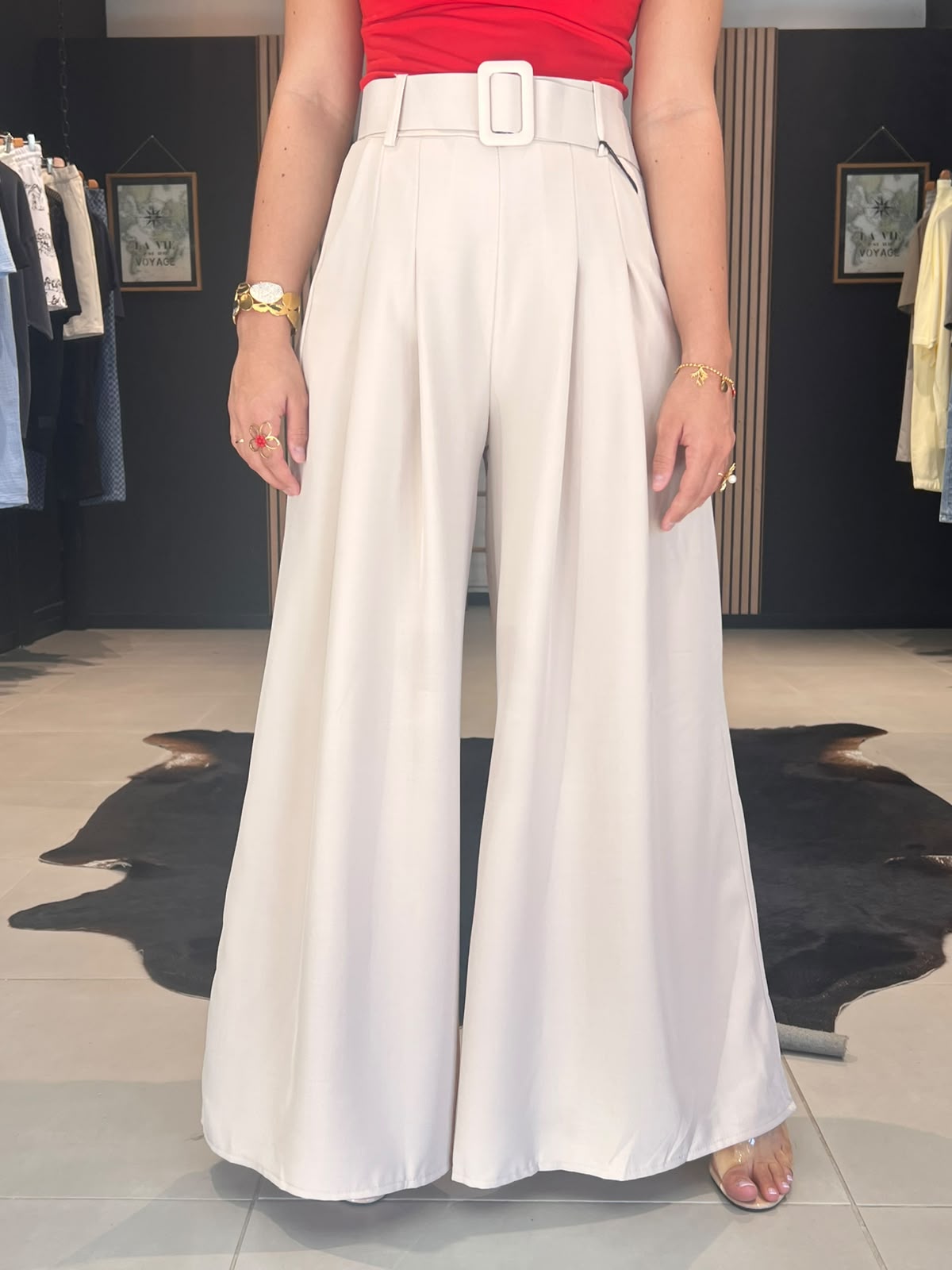 pantalon oumy beige taille unique perle des iles mode femme 974