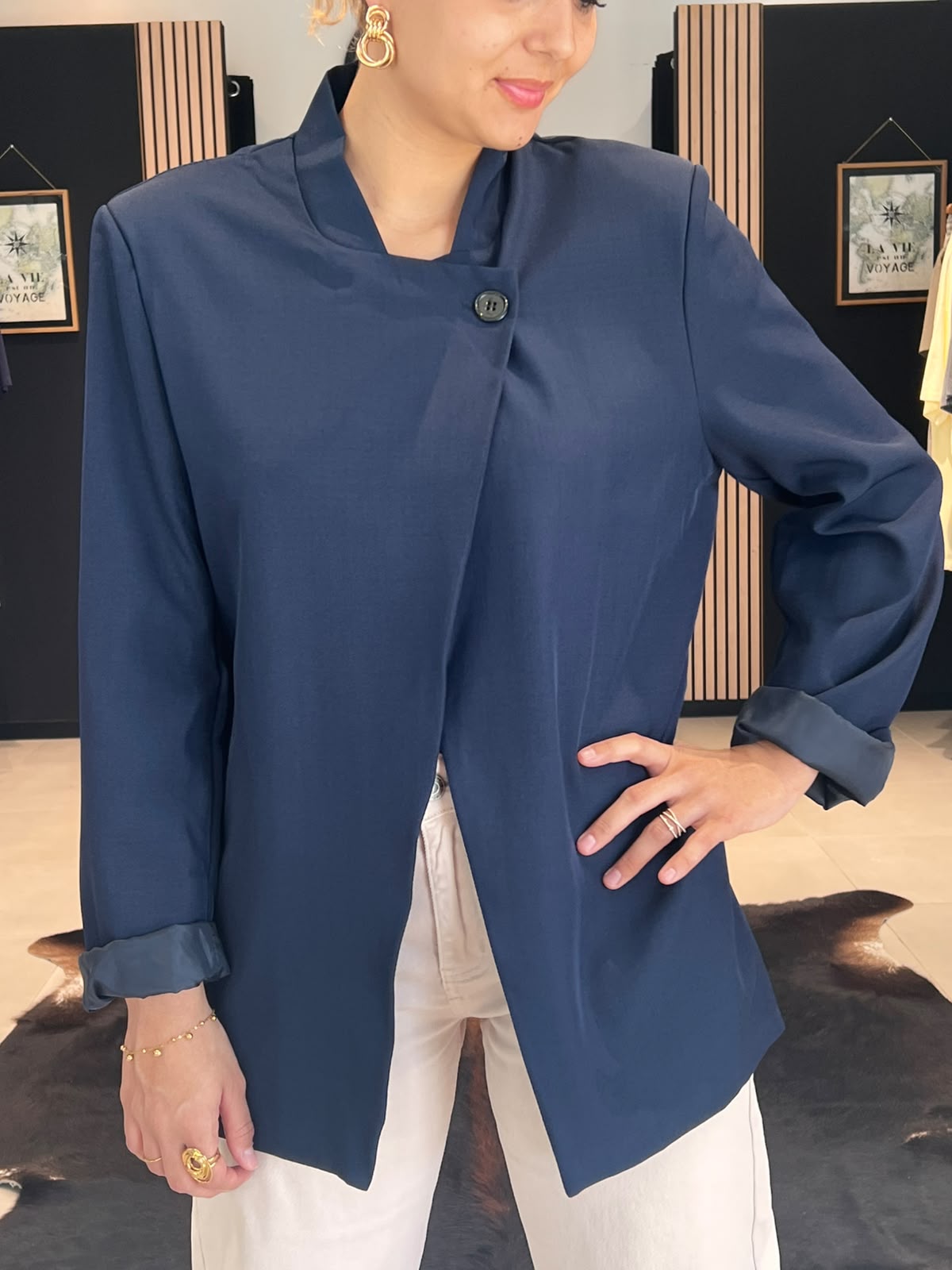 veste blazer asymetrique perle des iles mode femme 974