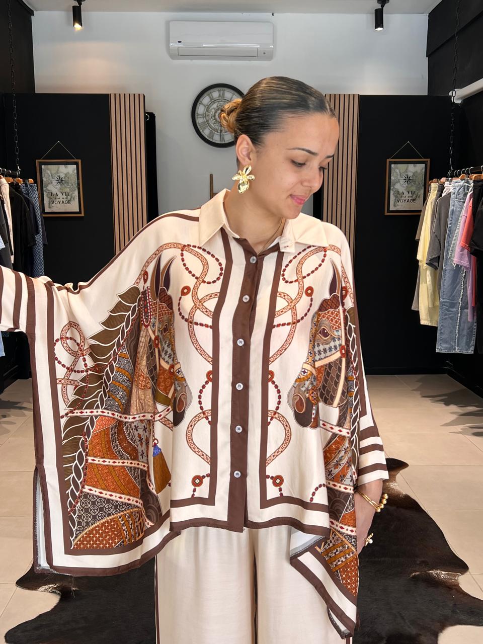 top chemise poncho HORSE perle des iles 974 mode femme