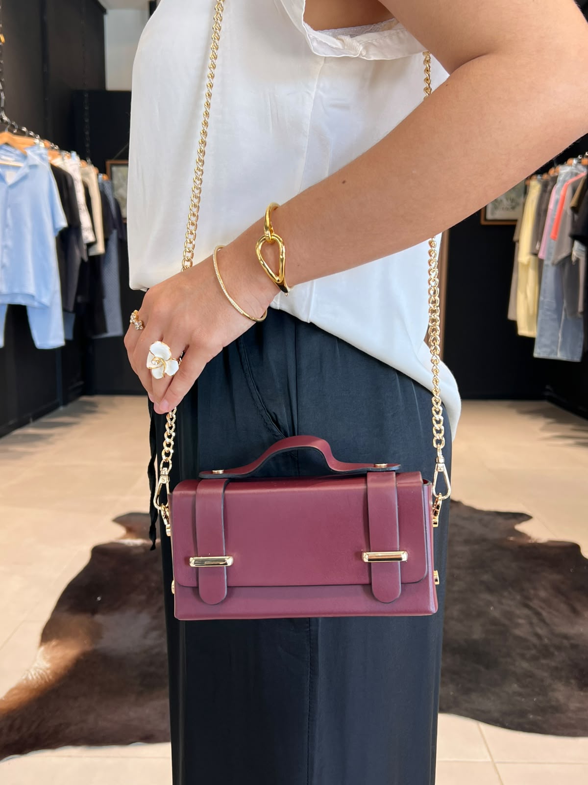 sac malette chaine dorée perle des iles 974 mode femme