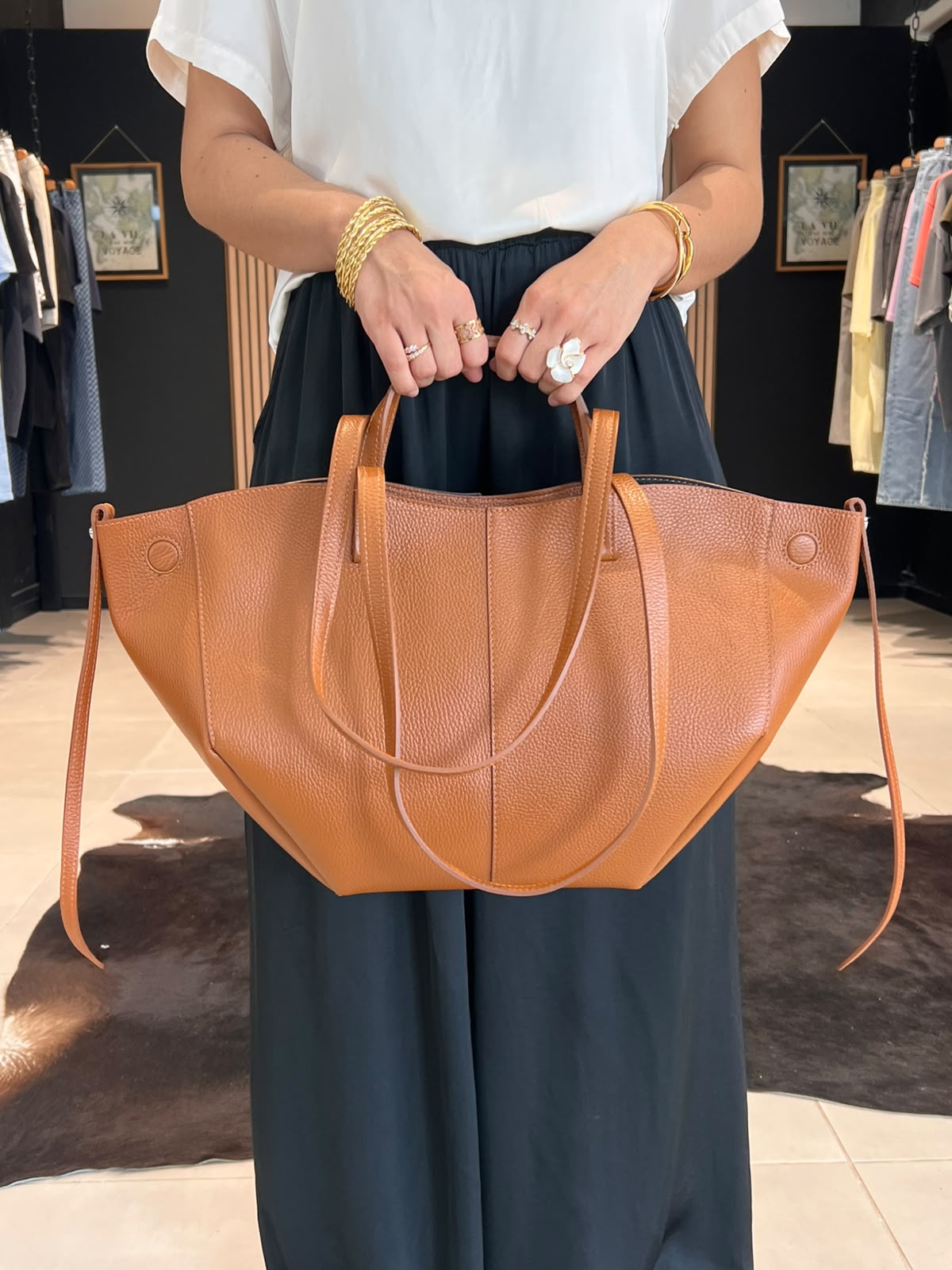 SAC ST TROPEZ perle des iles 974 cuir vachette inspi polene