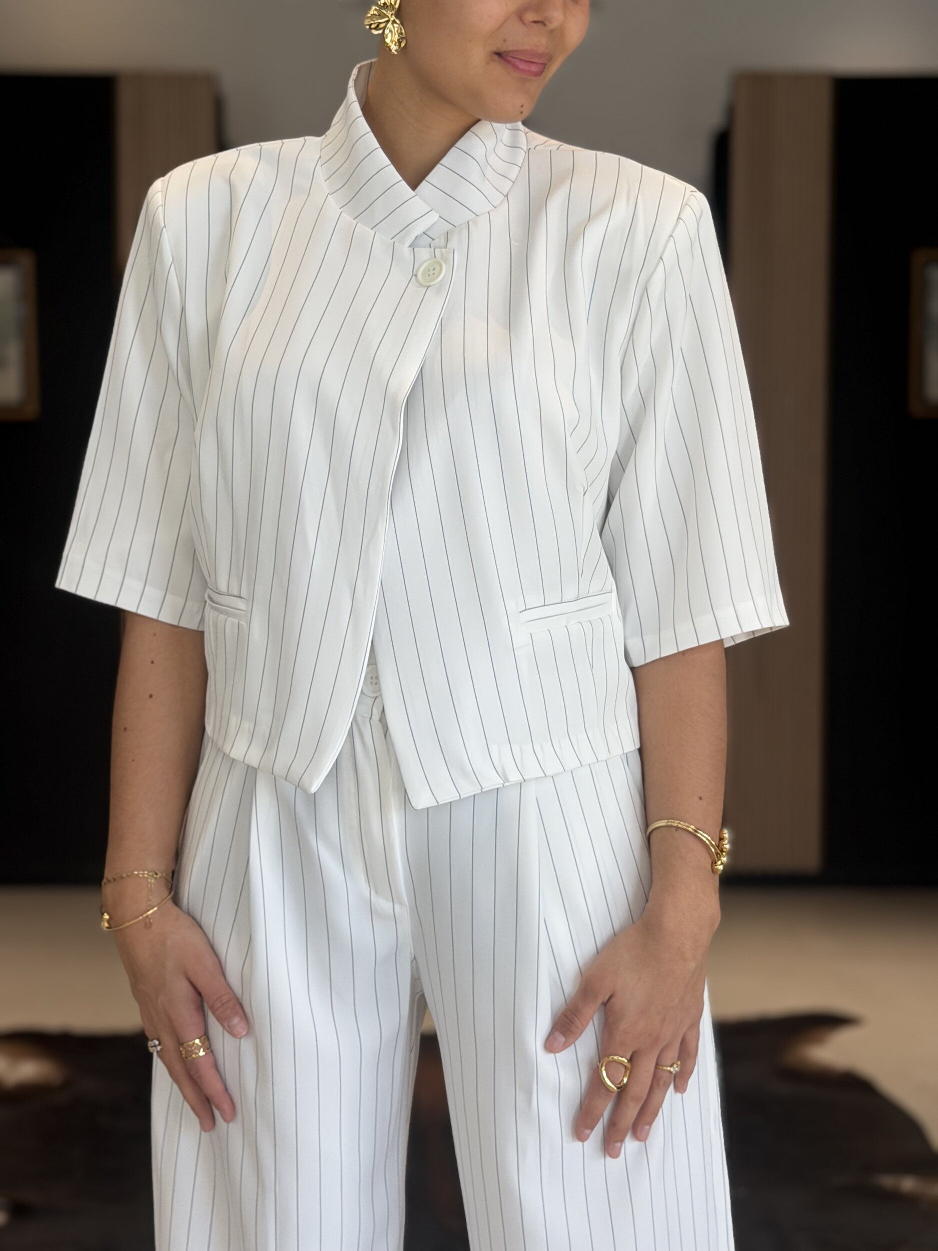 ensemble blazer raye perle des iles mode femme
