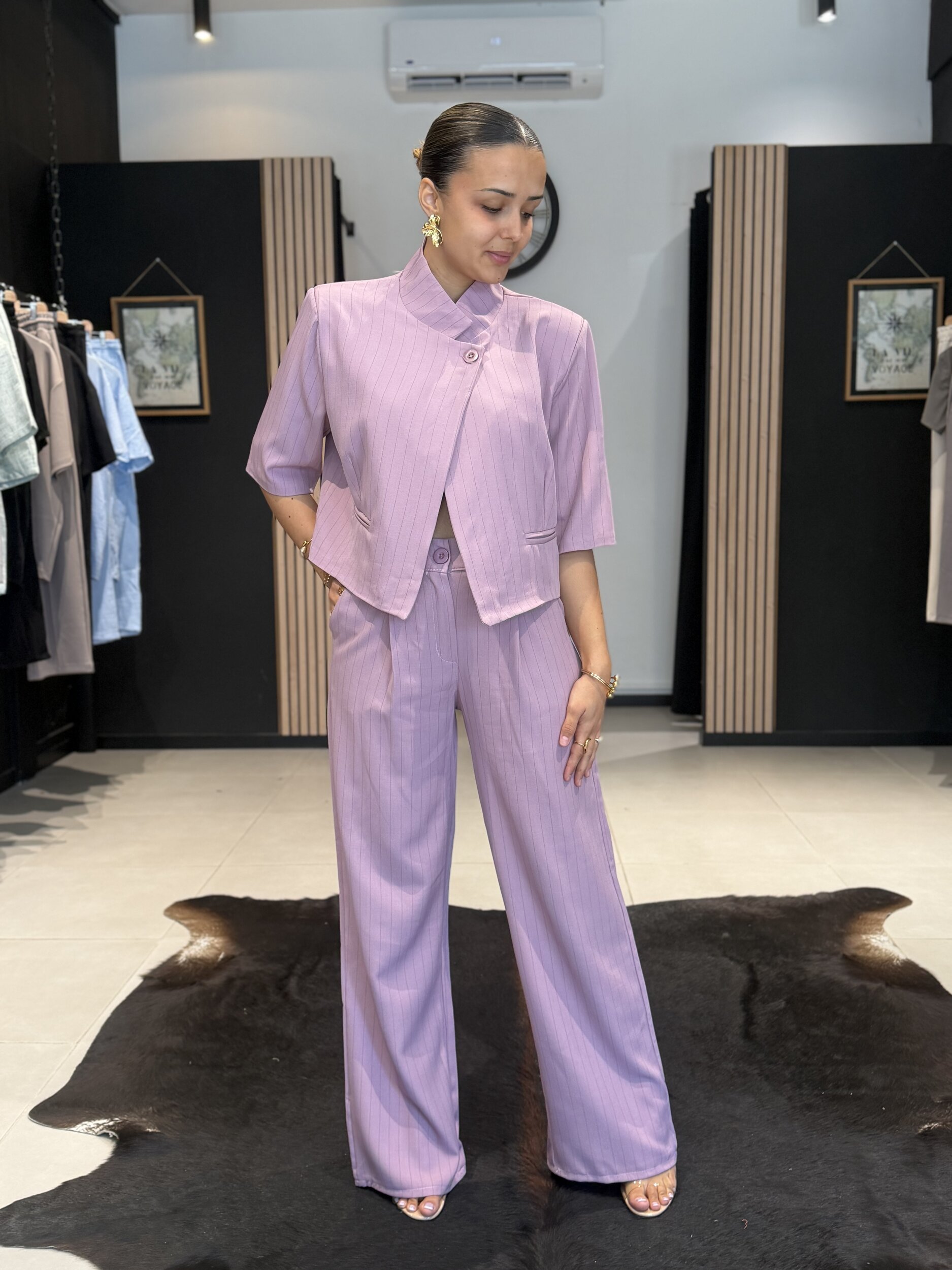 ensemble blazer raye perle des iles mode femme