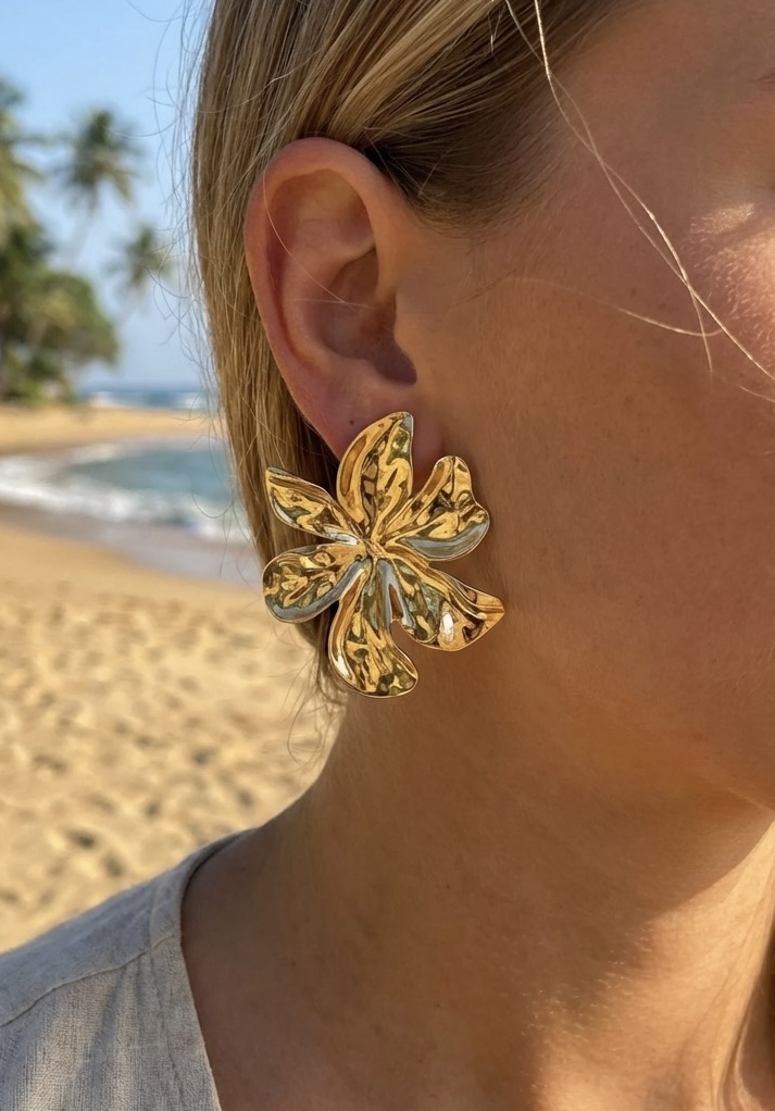 boucle doreille acier inoxydable perle des iles 974 mode femme