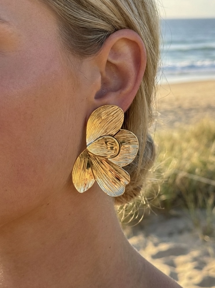 boucle doreille acier inoxydable perle des iles 974 mode femme