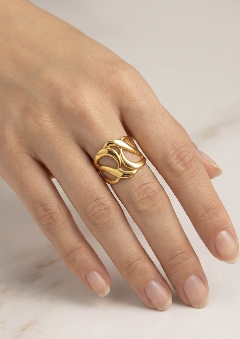 bague acier inoxydable perle des iles 974 mode femme