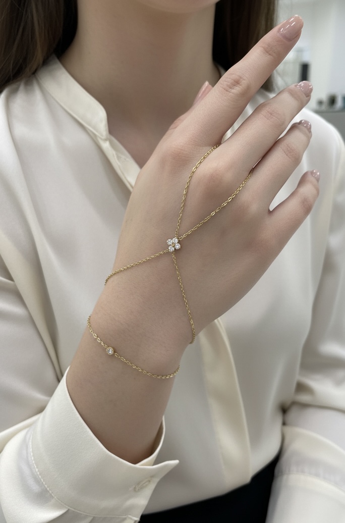 chaine bracelet de main acier inoxydable perle des iles 974 mode femme