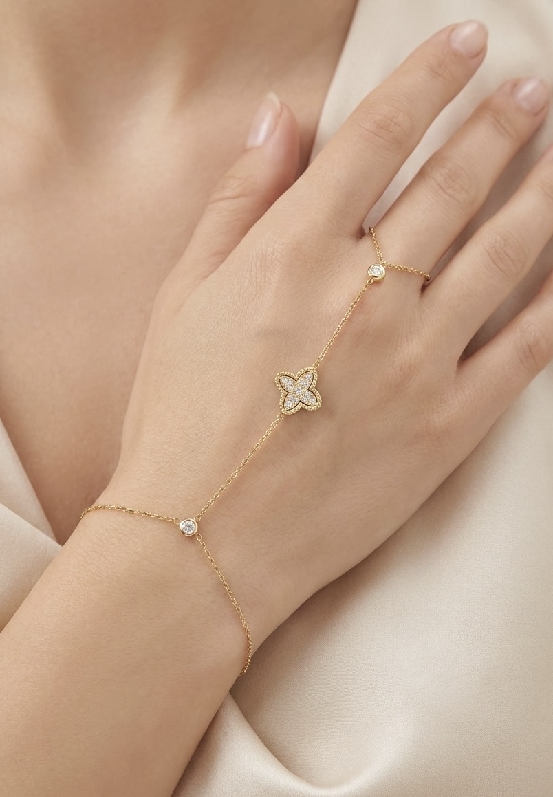 chaine bracelet de main acier inoxydable perle des iles 974 mode femme