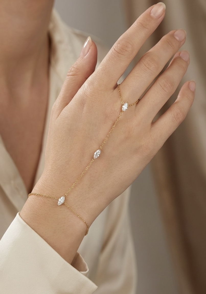 chaine bracelet de main acier inoxydable perle des iles 974 mode femme