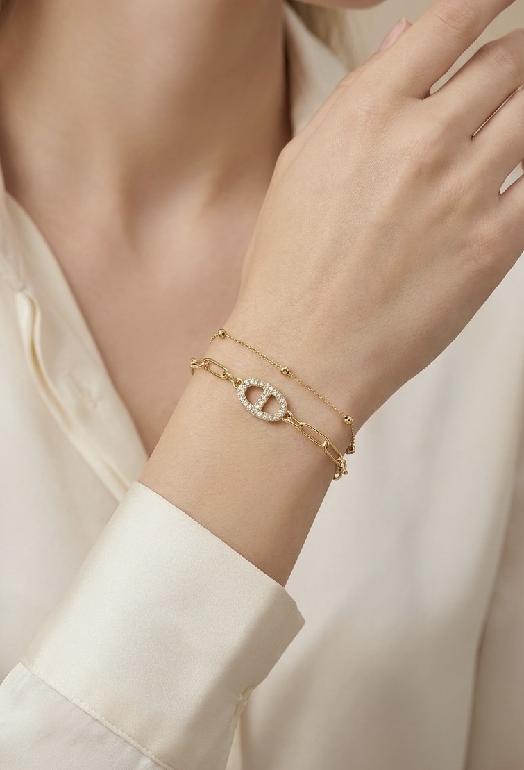 bracelet acier inoxydable perle des iles 974 mode femme