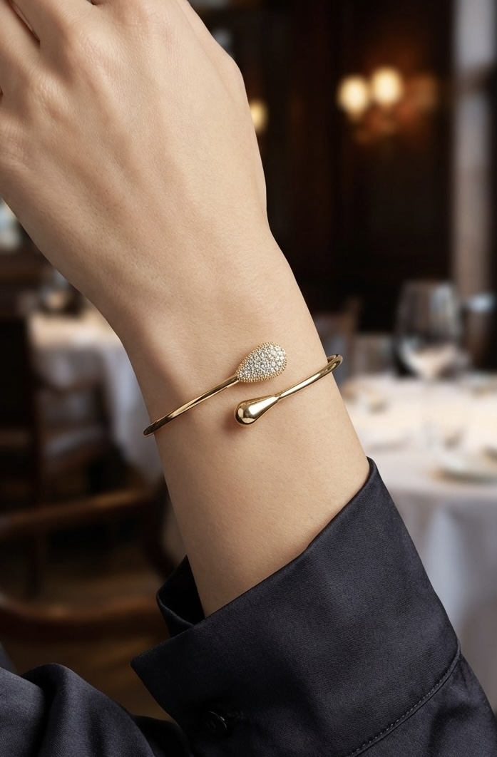 bracelet jonc acier inoxydable perle des iles 974 mode femme