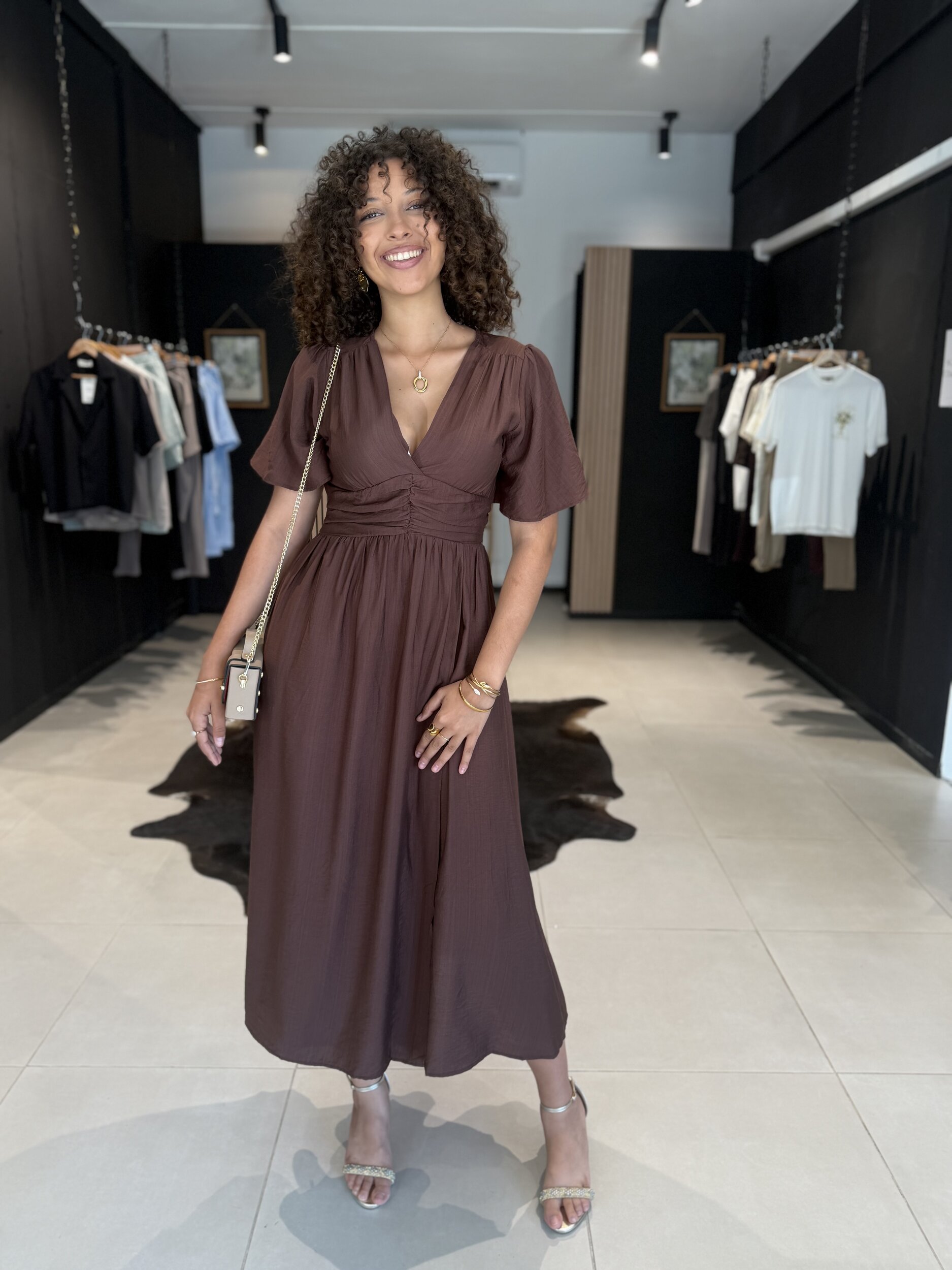ROBE ALBA chocolat PERLE DES ILES 974 MODE FEMME