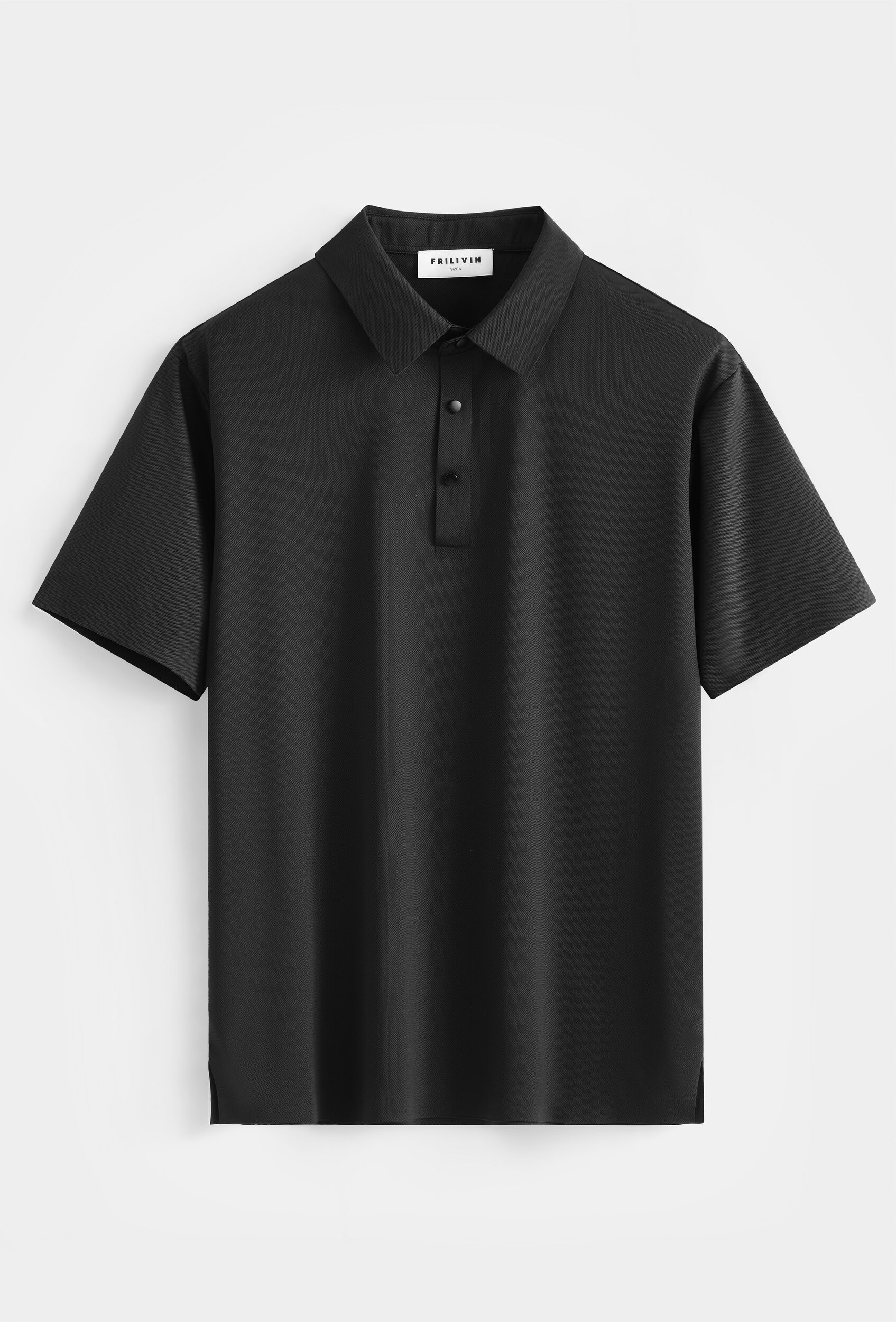 Polo ADAME homme noir à manches courtes avec col et fermeture boutonnée perle des iles 974
