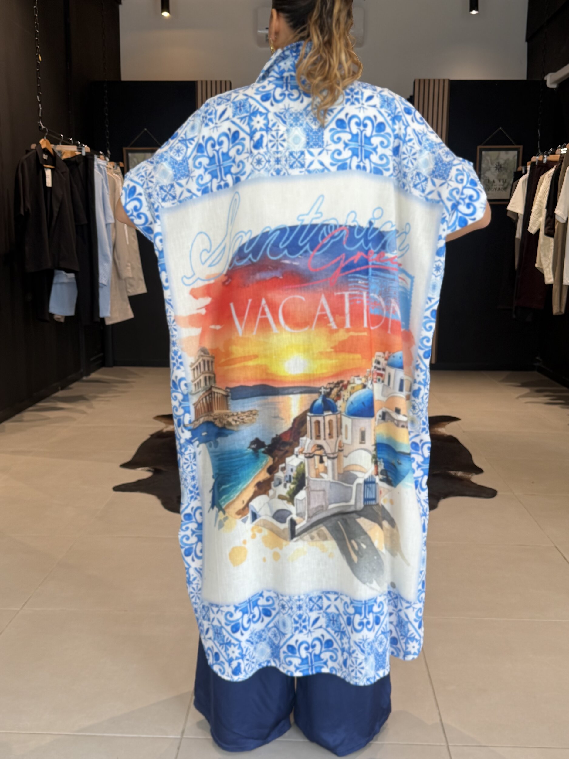 Chemise longue femme SANTORINI PERLE DES ILES 974