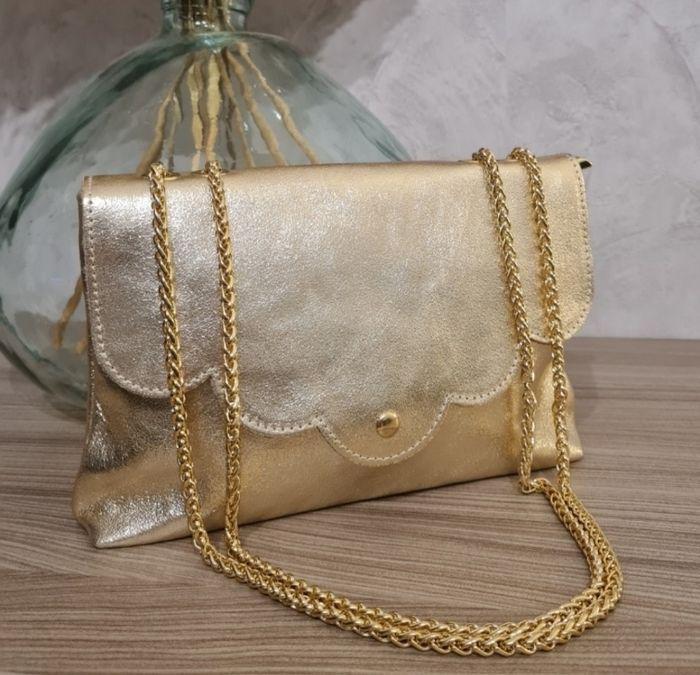 sac à main nuage gold doré perle des iles 100% cuir