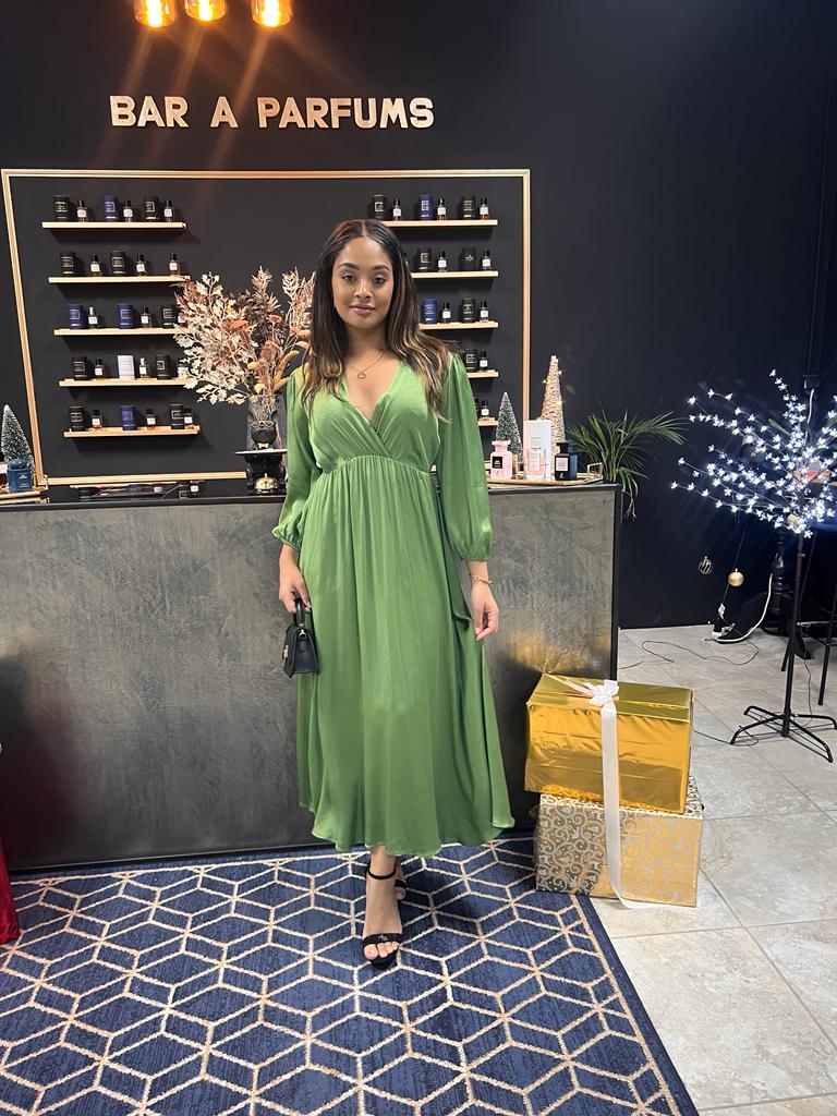 Robe MAUDE vert kaki perle des iles 974 mode femme