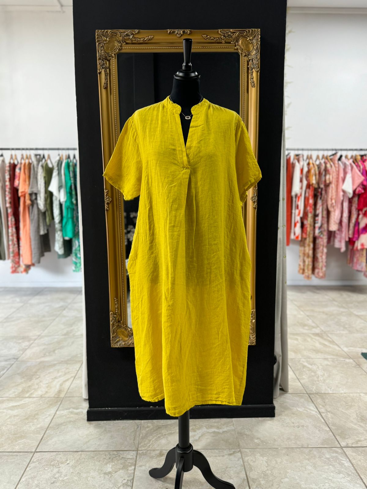 robe melissa moutarde jaune perle des iles 974 mode femme grande taille