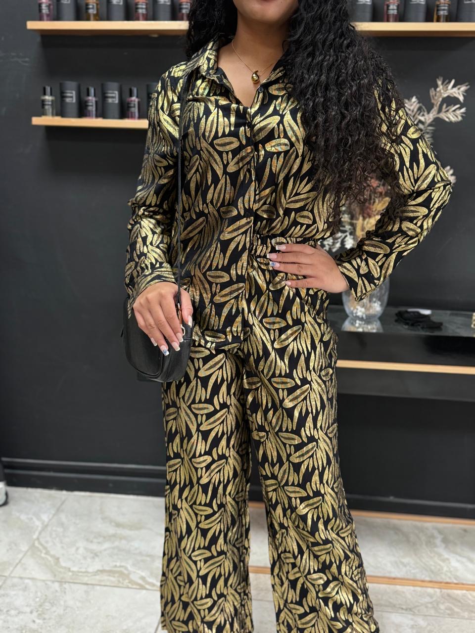 ensemble BAHIA doré gold pailleté mariage fte ceremonie perle des iles mode femme grande taille 974