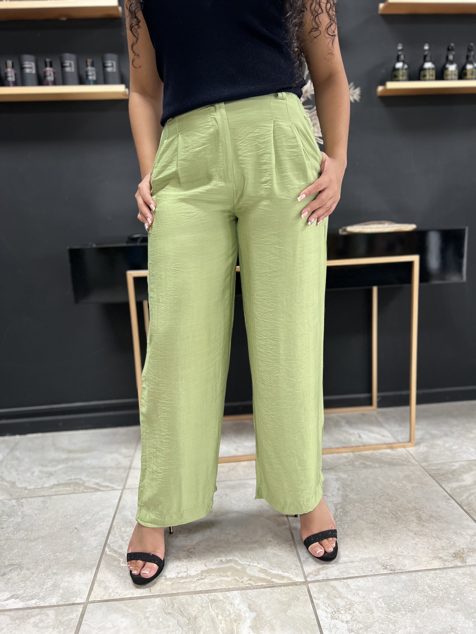 Pantalon LANA vert mode femme perle des iles 974 pantalon large