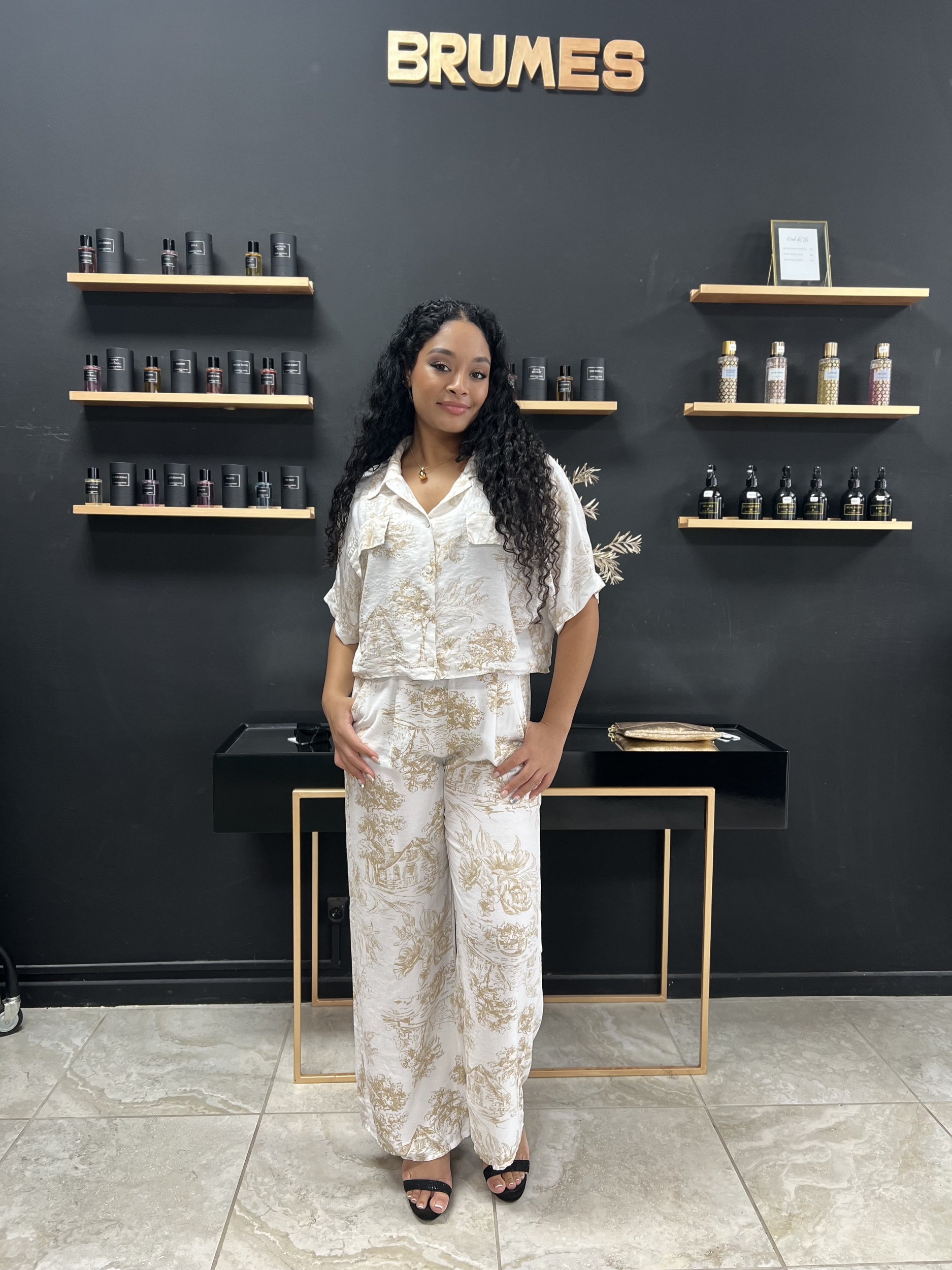 Ensemble de vêtements à motifs floraux Style décontracté et élégant