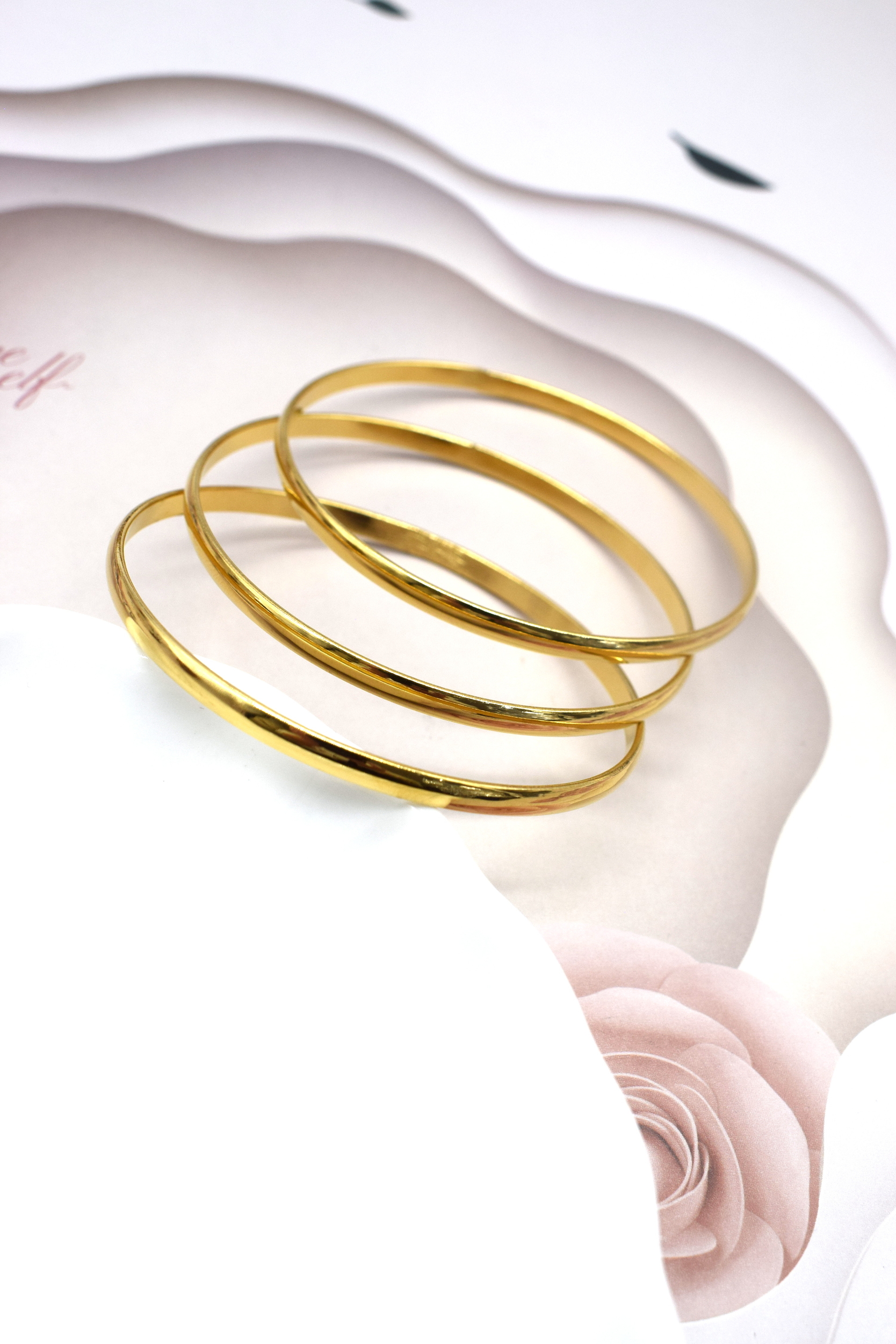 Lot De 3 Bracelets En Acier Inoxydable Argenté - Jonc Simple Homme/femme