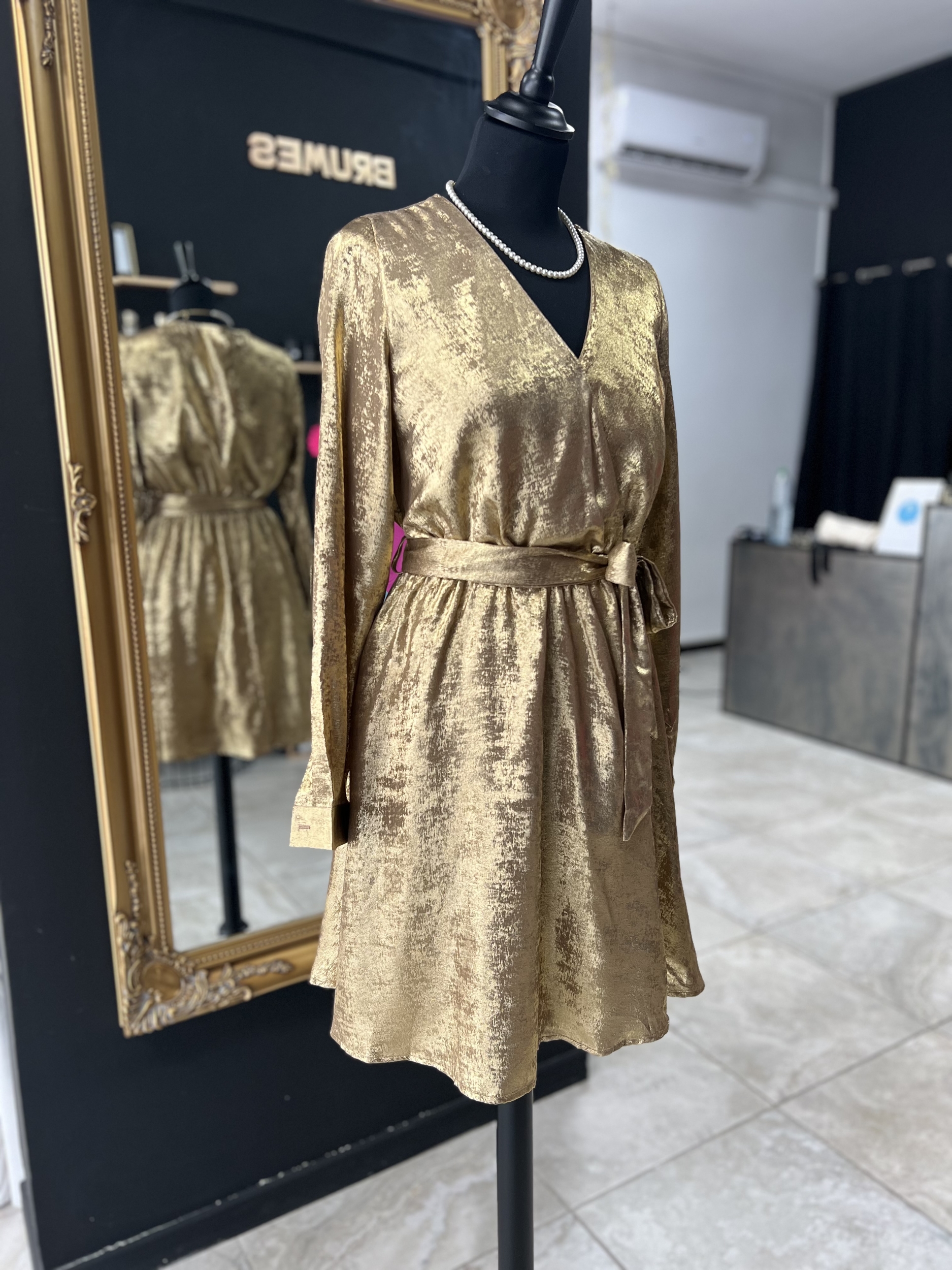 ROBE SHINE PERLE DES ILES DOREE OR GOLD NOIR MODE FEMME 974 PARFUMERIE