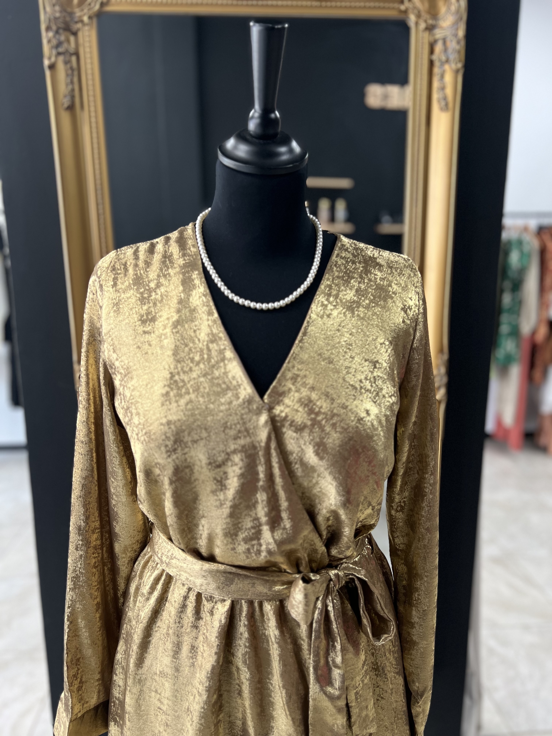 ROBE SHINE PERLE DES ILES DOREE OR GOLD NOIR MODE FEMME 974 PARFUMERIE
