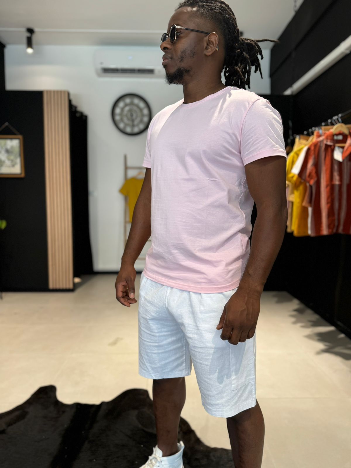 Tee shirt rose JOHN perle des iles 974 mode homme reunion