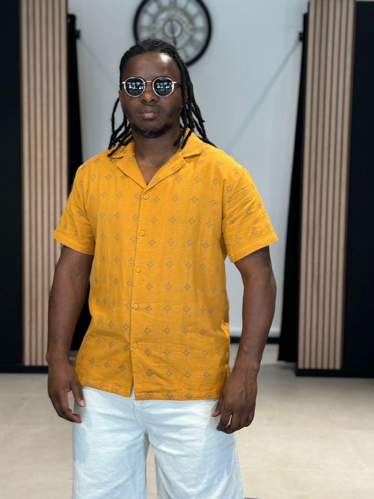 chemise SUNNY Moutarde perle des iles 974 mode homme