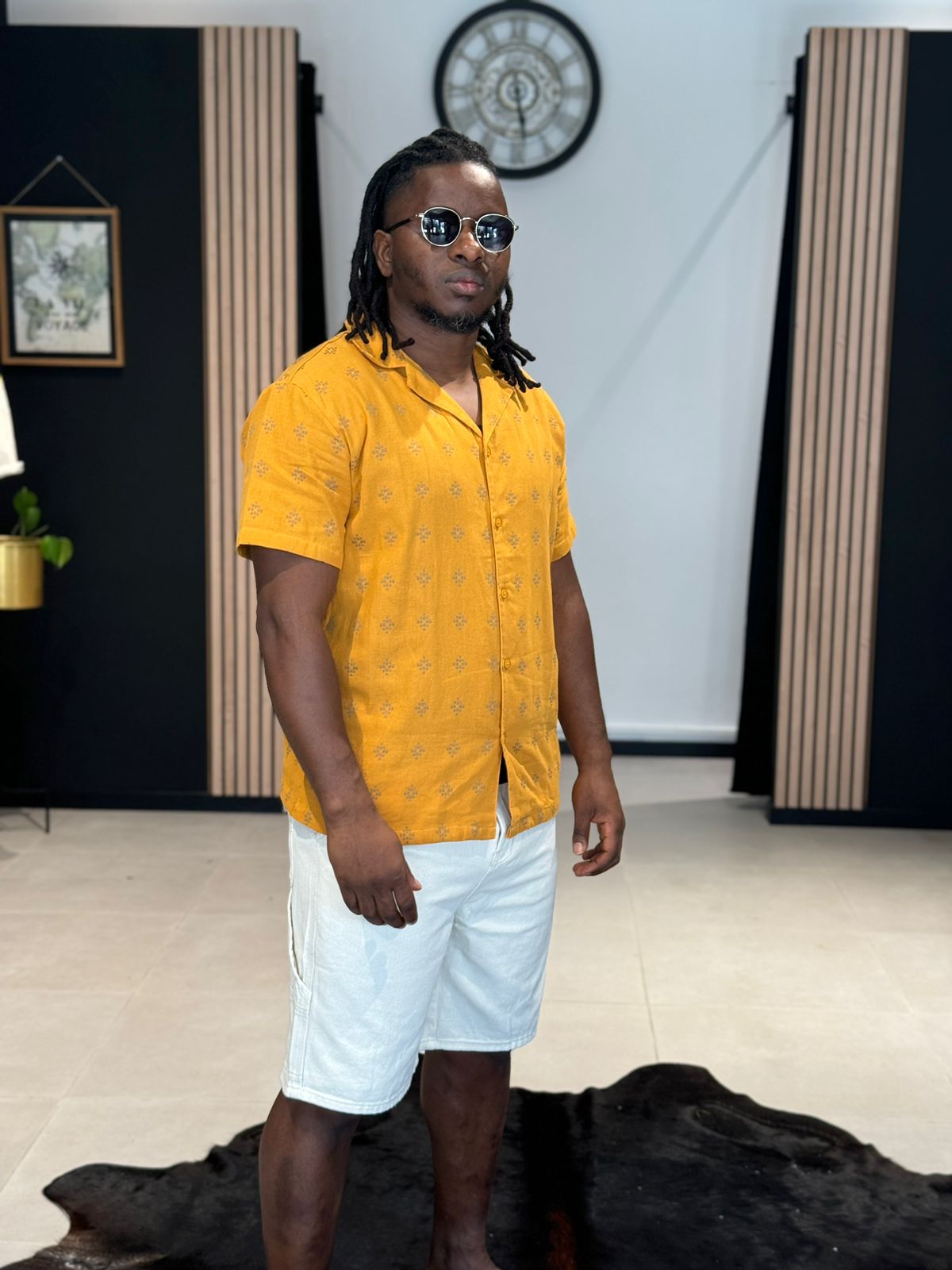 chemise SUNNY Moutarde perle des iles 974 mode homme