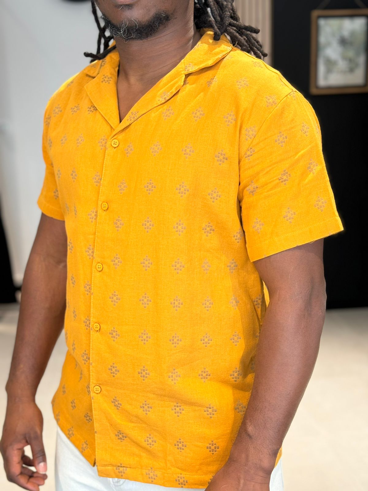 chemise SUNNY Moutarde perle des iles 974 mode homme