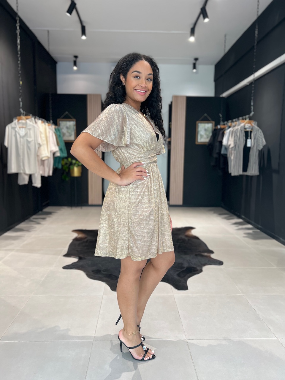 robe LAURA beige dore perle des iles 974 mode femme st pierre