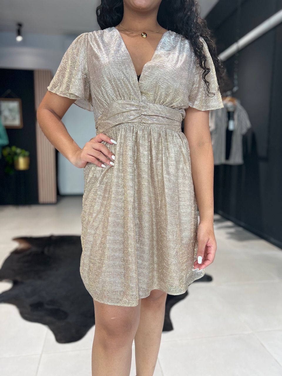 robe LAURA beige dore perle des iles 974 mode femme st pierre