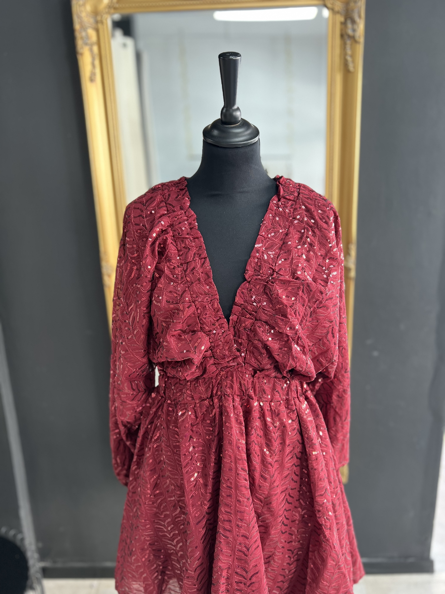 wendy bordeaux sequin perle des iles 974 la reunion mode femme