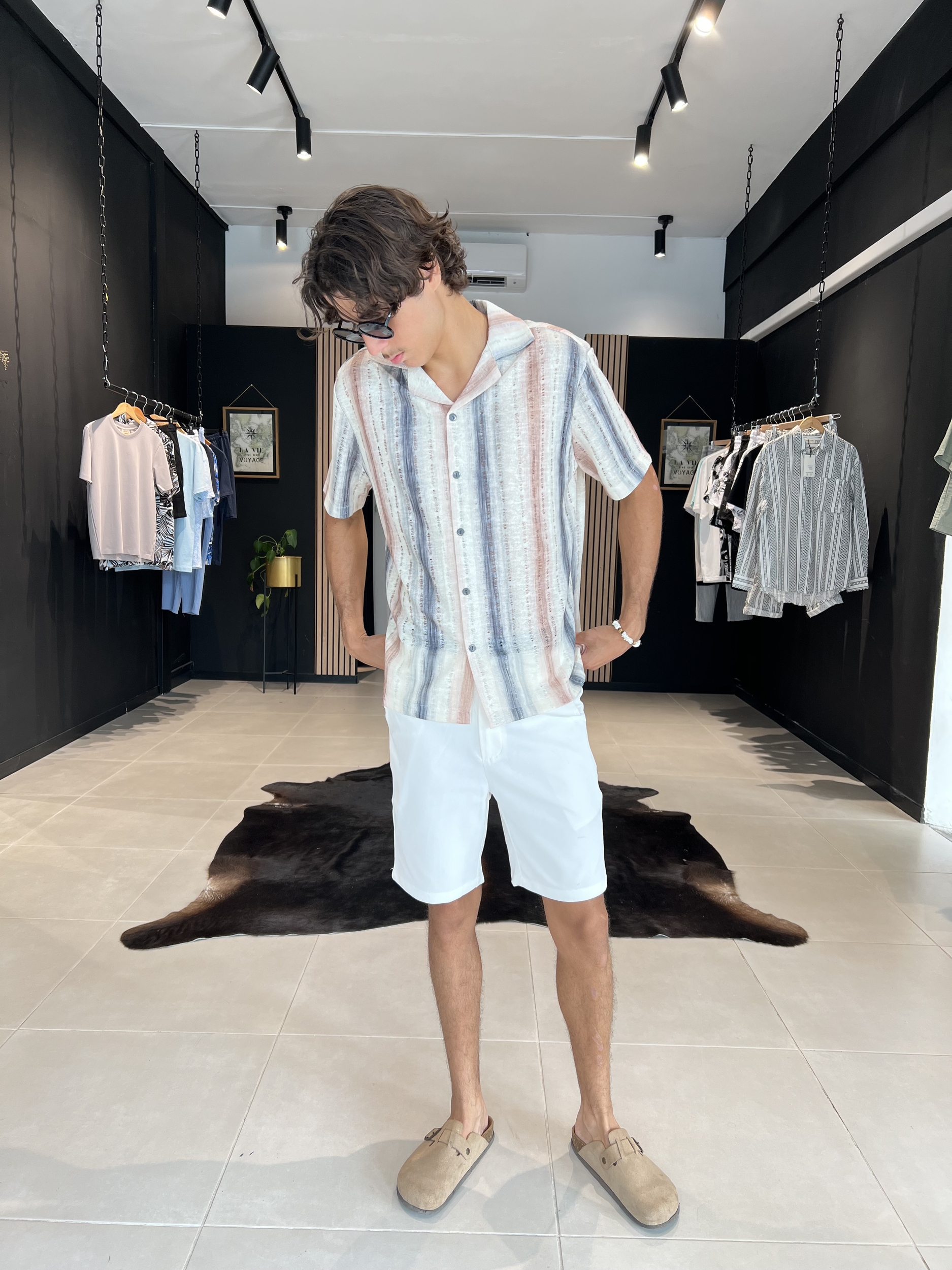 chemise tiago beige perle des iles 974 mode homme bar a parfums la reunion