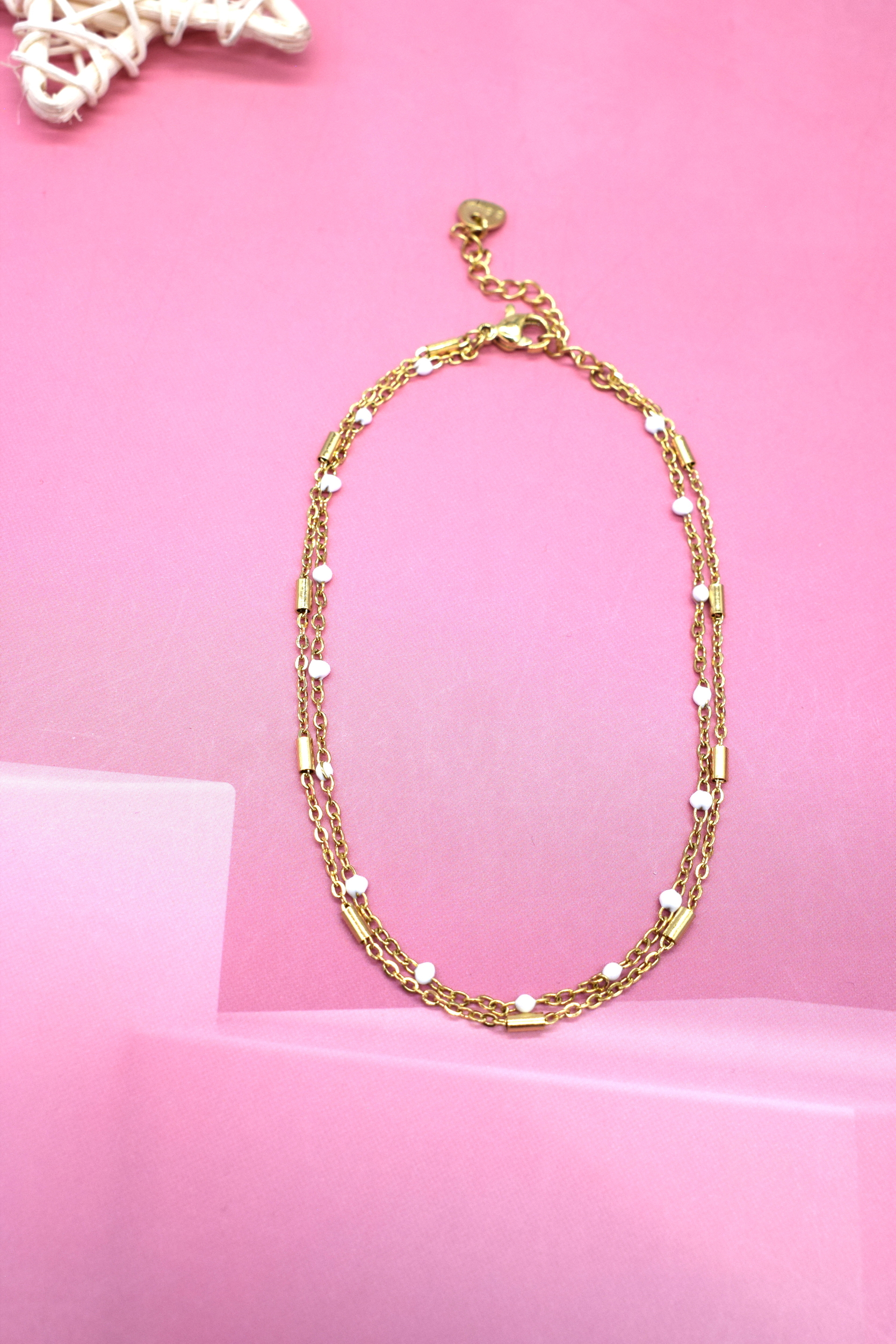 chaine de cheville acier inoxydable perle des iles 974 la reunion st pierre mode femme