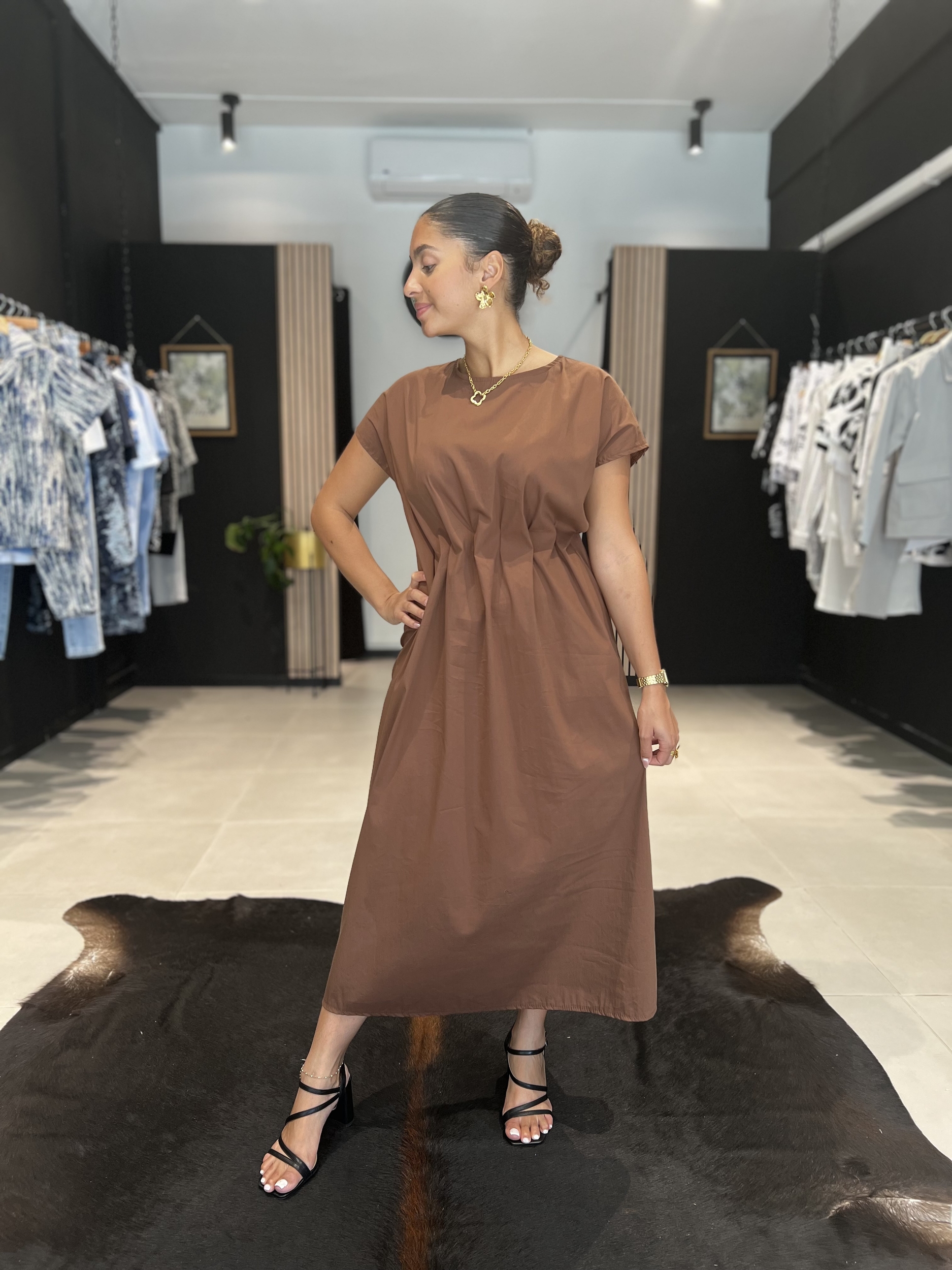 Robe Longue Doublure Marron Senes Femme - 2258255-marron