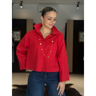 chemise chona rouge perle des iles mode femme 974