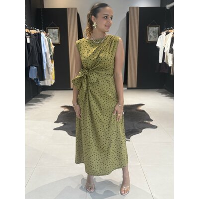 Robe longue femme vert à pois blancs perle des iles 974