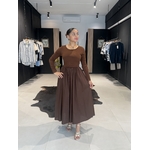 ROBE BI MATIERE MARRON PERLE DES ILES 974 MODE FEMME BAR A PARFUMS BIJOUX ACIER