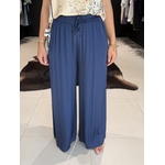 pantalon satin bleu marine perle des iles mode femme grande taille