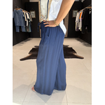 pantalon satin bleu marine perle des iles mode femme grande taille